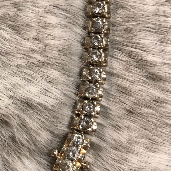 Sterling Vermeil cubic zirconia tennis bracelet - Picture 5 of 12